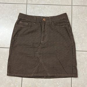 Houndstooth Denim Skirt